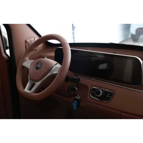 Interior mașină electrică RDB Roxy, volan și bord digital.