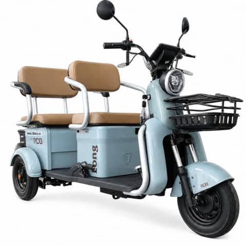 Triciclu electric fără permis, RDB Long, 2000W, viteză 25km/h, ideal pentru transport urban.