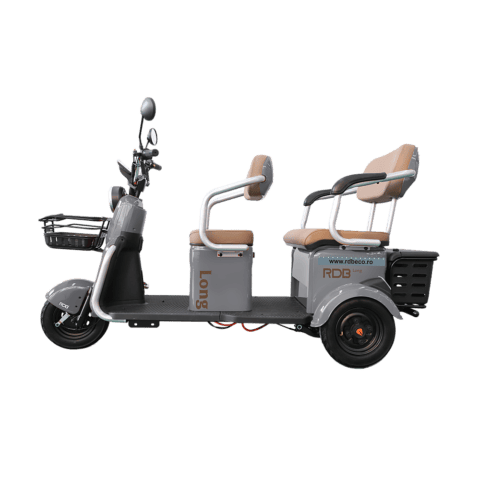 Triciclu electric fără permis, RDB Long, 2000W, viteză 25km/h, ideal pentru deplasări urbane.