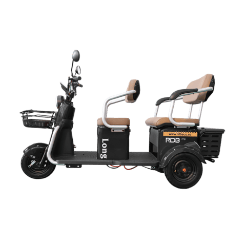 Triciclu electric RDB Long, 2000W, viteză 25km/h, ideal pentru deplasări fără permis.