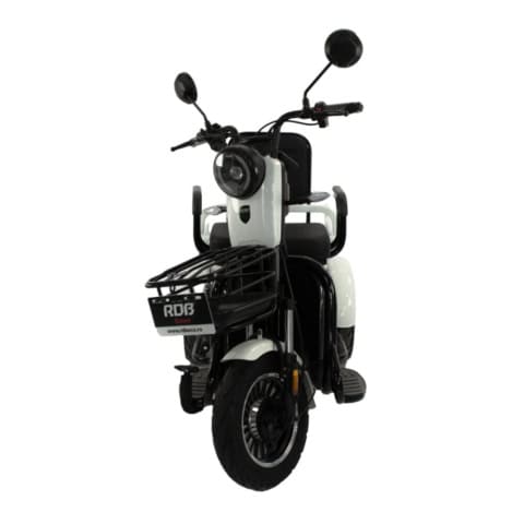 Triciclu electric fără permis, 500W, 25km/h, design modern și compact.